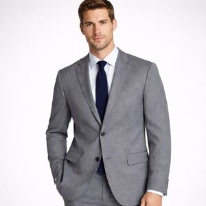 Tommy Hilfiger Mens Grey Micro Pattern Two Button Blazer Sport Coat 40R